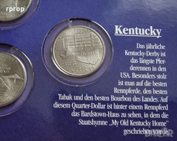 САЩ. 1/4 Американски долари . Quarter . 5 бройки . Цялата серия на 2001 година.UNC. Американски щати, снимка 6 - Нумизматика и бонистика - 42334847