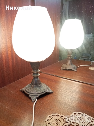 Ретро бронзова лампа, снимка 9 - Антикварни и старинни предмети - 52188146