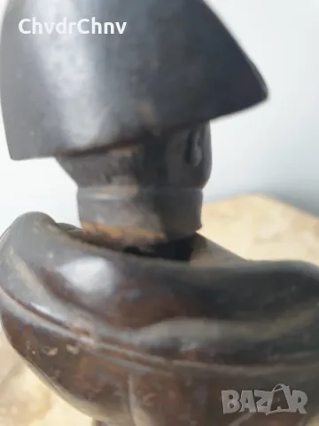 Малка много стара френска чугунена фигура на Наполеон/метална желязна статуетка 19см-1кг, снимка 8 - Антикварни и старинни предмети - 50246429