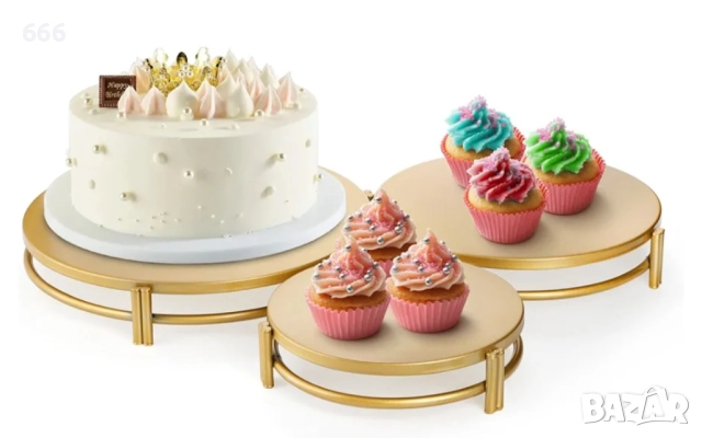 Комплект от 3 поставки за торти, поставка за десерти., снимка 5 - Други стоки за дома - 52892846