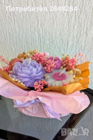 Букети от соев восък, снимка 3 - Подаръци за жени - 47330344