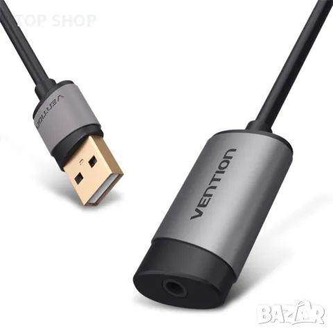 VENTION USB стерео външна звукова карта,USB към 3,5 мм жак аудио адаптер с чип,PS5-4,микрофон/лаптоп