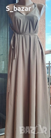 Пясъчна рокля с гол гръб,one size, снимка 3 - Рокли - 53443862