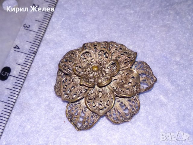 ФИЛИГРАННА СТАРИННА СРЕБЪРНА ФЛОРАЛНА БРОШКА МАЙСТОРСКА РЪЧНА КУЮМДЖИЙСКА ИЗРАБОТКА 34408, снимка 11 - Антикварни и старинни предмети - 39507516