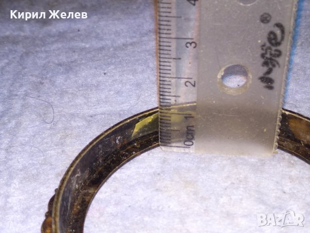 БРОНЗОВ ОРНАМЕНТИРАН ОБРЪЧ ГРИВНА от ЦИФЕРБЛАТ на СТАР КАМИНЕН ЧАСОВНИК БУДИЛНИК 26491, снимка 4 - Гривна - 41148242