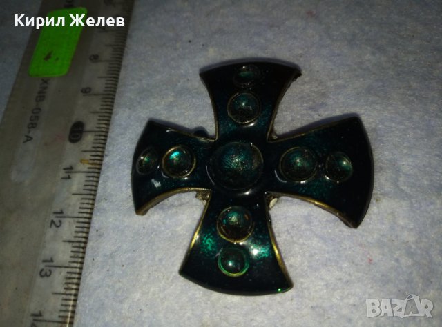 ЕМАЙЛИРАН СТИЛЕН СРЕБРИСТ МЕСИНГОВ МОДЕН АРТ КРЪСТ 31926, снимка 9 - Колиета, медальони, синджири - 42116924