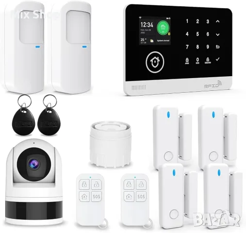 Нова Безжична домашна алармена система (Wi-Fi/2G) с вътрешна Wi-Fi камера за видеонаблюдение 