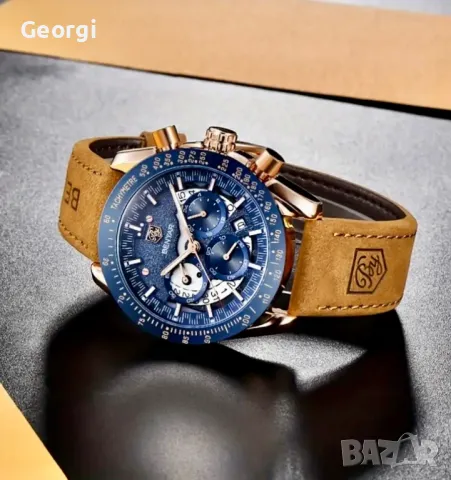 Спортно/Елегантен Мъжки часовник BY*BENYAR* Спортен хронограф с кожена каишка!, снимка 12 - Мъжки - 49516871