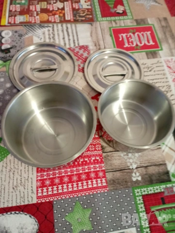 Комплект метални купички с капак, снимка 4 - Прибори за хранене, готвене и сервиране - 53155607