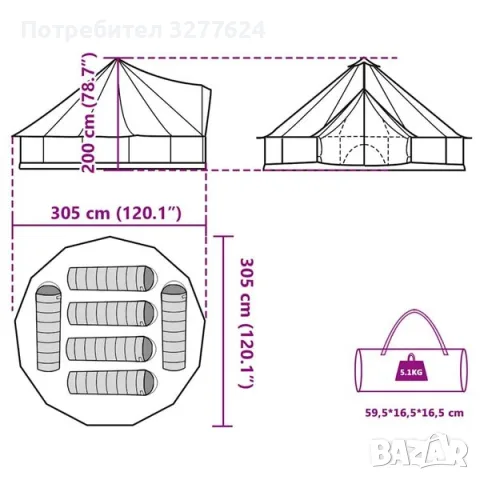 Чисто НОВА неразопакована 6-местна палатка, снимка 13 - Палатки - 56337305
