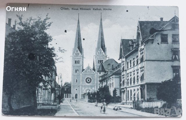 Черно-бяла картичка Олтен, Швейцария 1911, снимка 1 - Филателия - 44326229