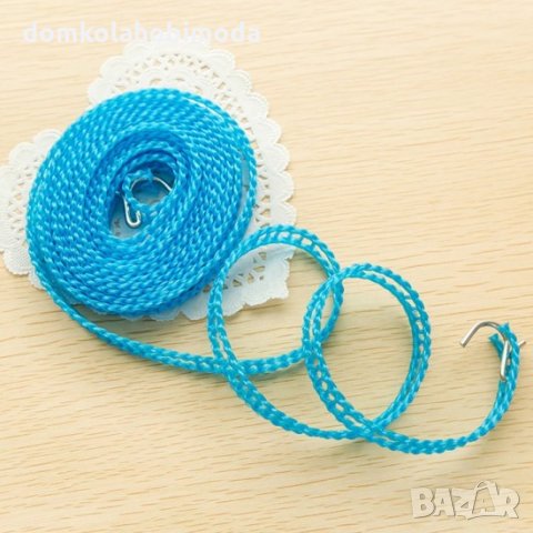 Въже за простиране с примки за закачалки метални куки в края, 5м., снимка 3 - Други стоки за дома - 34490051