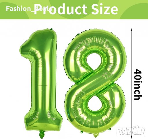 Нови зелени балони с големи числа 18 за Рожден ден Парти Декорации Украса, снимка 3 - Други - 39743615