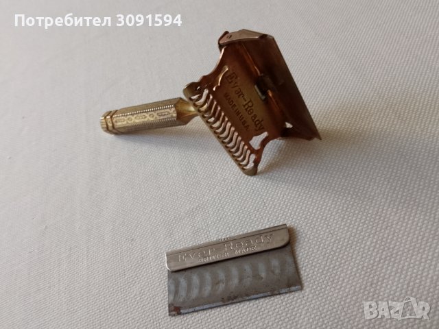 1912г  БЕЗОПАСНА САМОБРЪСНАЧКА С ЕДНО ОСТРИЕ И ДРЪЖКА В СТИЛ АРТ ДЕКО, снимка 3 - Други ценни предмети - 41611113