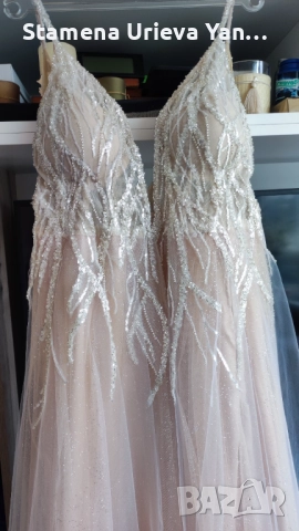 Дизайнерска официална рокля + сватбен букет и кошница, снимка 8 - Рокли - 51789297