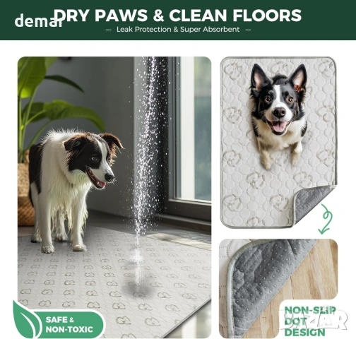 FXW Подложка за уриниране за кучета, която може да се пере, 74 см осмоъгълна (1 брой), снимка 4 - За кучета - 53826166