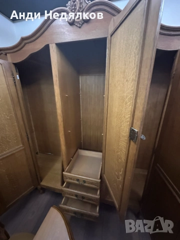 Kомплект масивни дъбови мебели за спалня стил Louis XV, снимка 6 - Спални и легла - 53137244