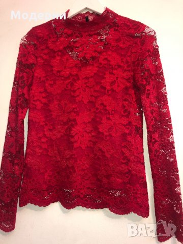 Червена блуза, снимка 3 - Блузи с дълъг ръкав и пуловери - 34807167