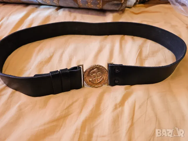 Офицерски морски колан - солидна катарама от бронз  военен колан моряшки колан армейски, снимка 2 - Антикварни и старинни предмети - 49105653
