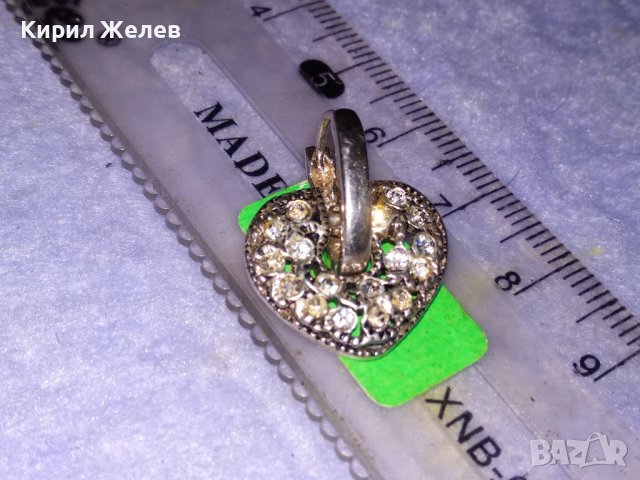 СКЪПОЦЕННА СЪРЦЕВИДНА АРТ НУВО СТИЛ СРЕБЪРНА ОБЕЦА СРЕБРО 925 с ФАСЕТИРАНИ ЦИРКОНИ 25829, снимка 5 - Обеци - 39226419