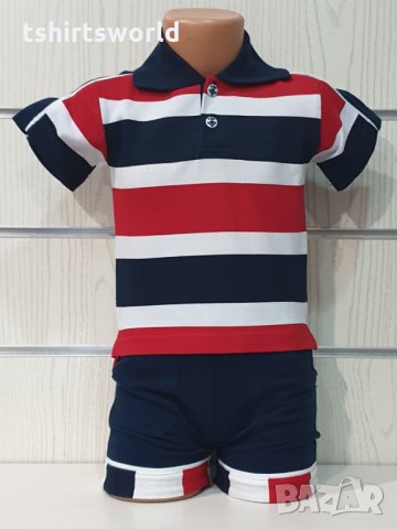 Ново детско моряшко комплектче тип Lacoste с яка