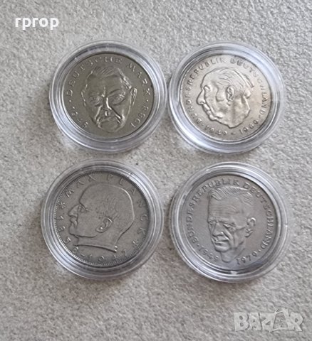 Монети. Германия. 2 марки ФРГ . 1962 , 1981,1988,1990 година. 4 бройки.  Различни .