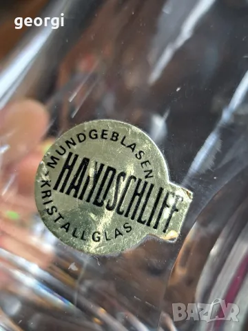 немска кристална халба с калаен похлупак   4/4, снимка 3 - Други ценни предмети - 49040427