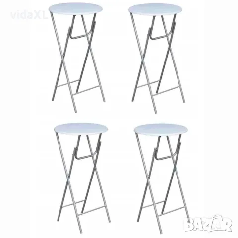 vidaXL Комплект бар маси с МДФ плот, 4 броя, бял(SKU: 60650)