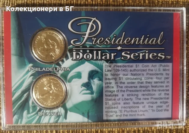 СЕТ ОТ САЩ - „PRESIDENTIAL DOLLARS“ 2012 /виж описанието/, снимка 4 - Нумизматика и бонистика - 56058025