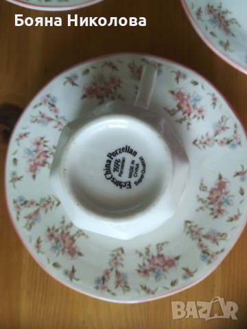 Порцеланов комплект чаши с чинийки за чай/кафе, снимка 6 - Сервизи - 41731226