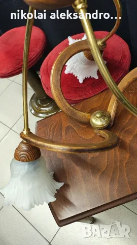 полилей дърво и месинг , снимка 4 - Антикварни и старинни предмети - 50048691