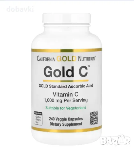Витамин Ц California Gold Nutrition, Gold C™, USP Grade Vitamin C, 1,000 mg, 240 Veggie Capsules