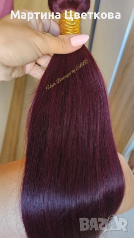 Нова естествена тъмночервена коса , снимка 3 - Аксесоари за коса - 52318385