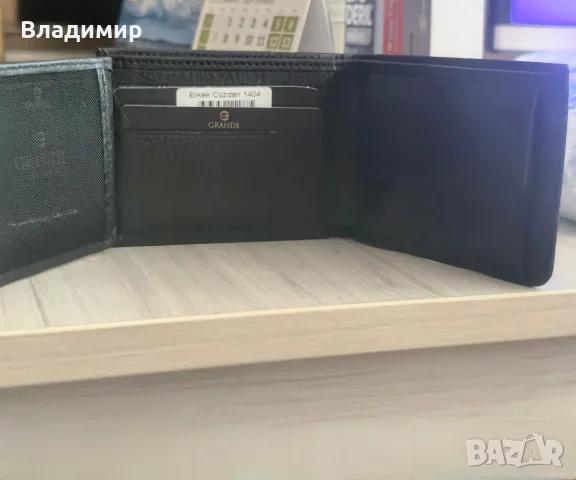 Продавам мъжки кожен портфейл GRANDE, снимка 3 - Портфейли, портмонета - 56113986