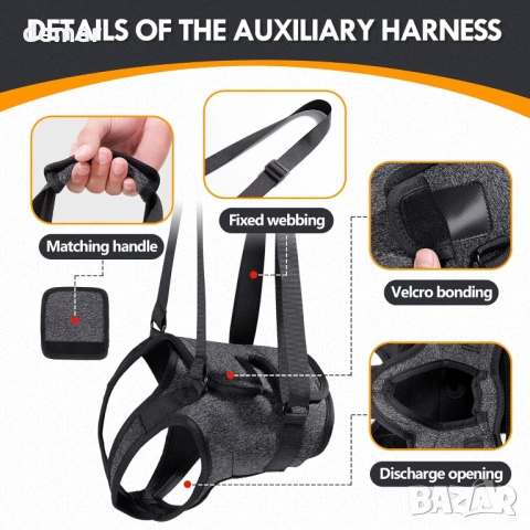 Регулируем колан за повдигане на кучета за задни крака, размери S и М, снимка 2 - За кучета - 53401030