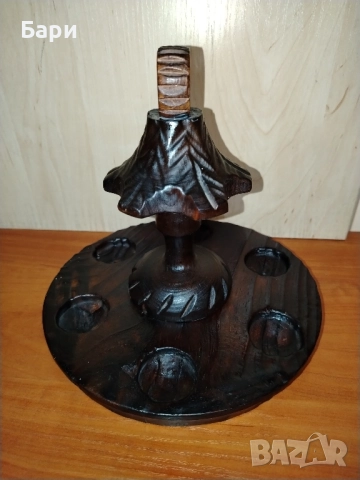 Красива дървена стойка за шест лули, снимка 3 - Антикварни и старинни предмети - 51928981