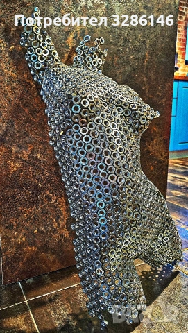 Склуптора бюст изработена от гайки неръждавейка 2А, снимка 3 - Декорация за дома - 53604449