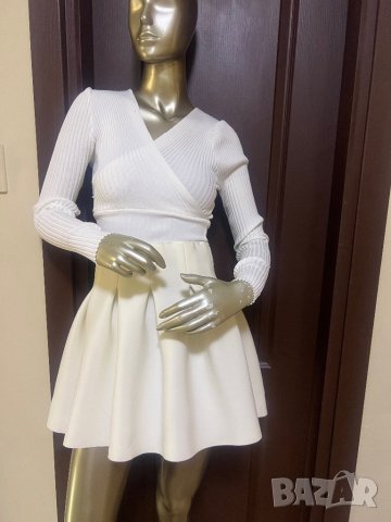 Дамска бяла пола от неопрен !, снимка 5 - Поли - 41080518