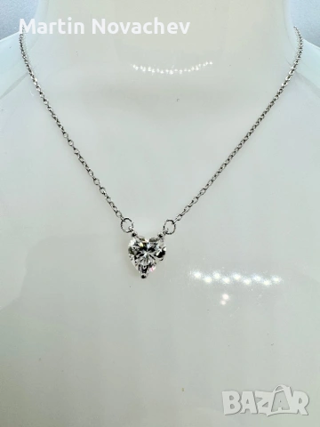 Сребърно колие с мойсанит (Диамант) 1 карат