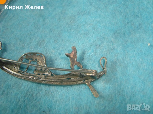 СТАРА СРЕБЪРНА ВЕНЕЦИАНСКА БРОШКА ГОНДОЛА МАСИВНО СРЕБРО МАРКИРАНА РЪЧНА АРТ ИЗРАБОТКА УНИКАТ 25144, снимка 14 - Антикварни и старинни предмети - 35745450