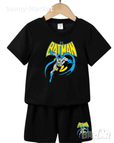 БАТМАН Детски екип комплект тениска + къси гащи + цифра за години, снимка 6 - Детски комплекти - 53757470