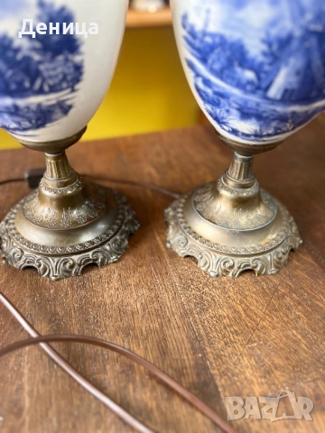  Две настолни лампи с типичен холандски пейзаж , снимка 5 - Настолни лампи - 53480634