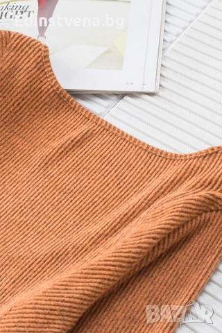 Дамска блуза в кафяво с дълъг ръкав, снимка 8 - Блузи с дълъг ръкав и пуловери - 53069682
