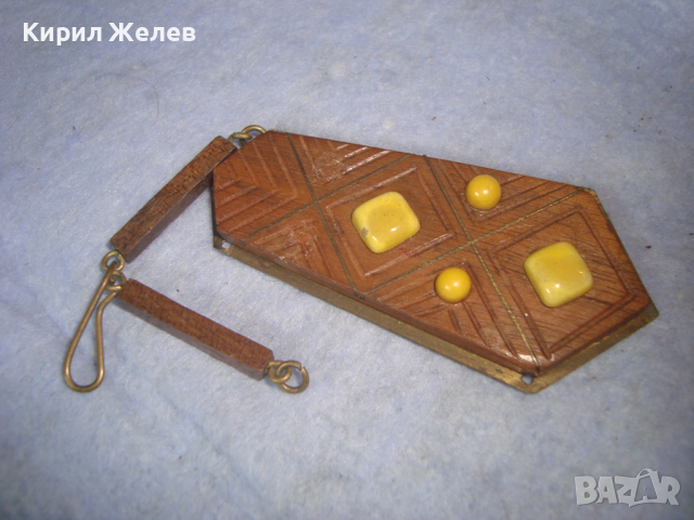 РЕТРО УКРАШЕНИЕ - ДЪРВОРЕЗБА МЕСИНГ КЕРАМИКА ХУДОЖЕСТВЕНА СТАРА РЪЧНА МАЙСТОРСКА ИЗРАБОТКА 74461