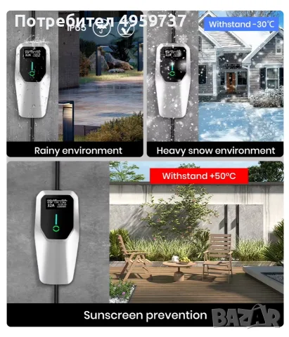 УЛТРА ПРОМО! Зарядна станция Type 2 - 3.6/7/11/22kW, до 32A, WiFi, LCD, регулируем ток, 1/3 фаза, снимка 5 - Аксесоари и консумативи - 56226776