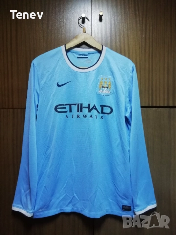 Manchester City Aguero Home 2013 2014 Nike Long Sleeve оригинална тениска фланелка Манчестър Сити, снимка 2 - Тениски - 52807819