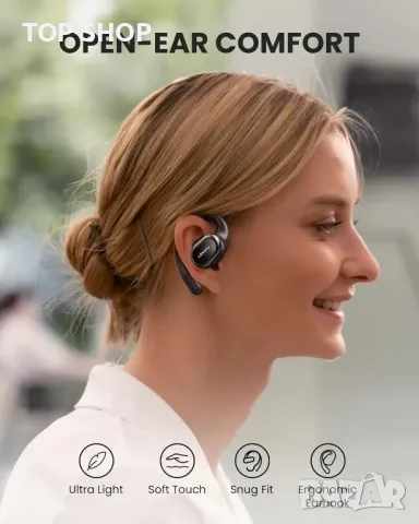 Слушалки LeMuna Open Ear Bluetooth 5.4, безжични слушалки с куки за уши, сензорно управление, снимка 2 - Безжични слушалки - 49566506