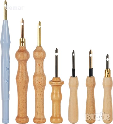 Игли за бродиране и пробиване на шевове, декорация с дървени дръжки, снимка 4 - Декорация за дома - 42500574