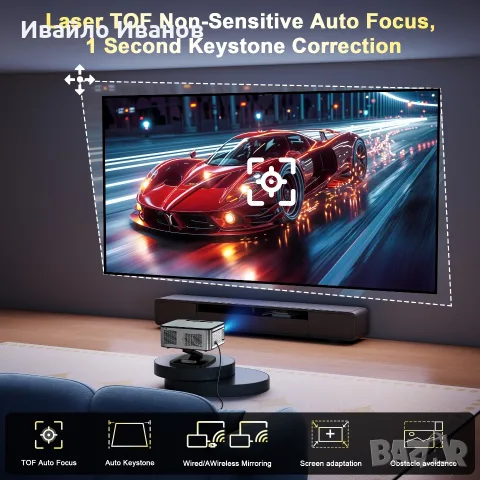 Промоцена проектор Horlat T10MAX GoogleTV OS 4K HDR10 3000ANSI WIFI BT RC, снимка 8 - Плейъри, домашно кино, прожектори - 55743645