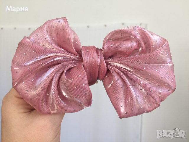 Розова голяма Шнола за Коса Аксесоар Фиба, снимка 1